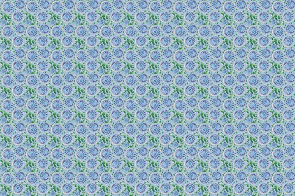 Oriental, ornament. Templates for carpets, textiles, wallpaper and any surface. Raster seamless pattern of green and blue ornament.