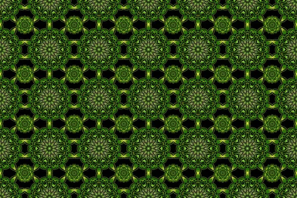 ラスター壁紙 緑の色のロープシームレスタイフィッシュネットダマスクパターン — ストック写真