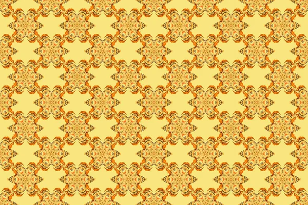 Patrón Sin Costuras Copos Nieve Puntos Naranjas Amarillas Raster Diseño — Foto de Stock