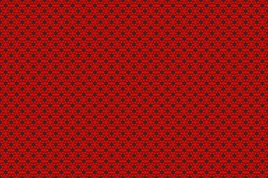 Duvar kağıdı, sunum, tasarım, baskı veya tekstil için iyi bir model. Kırmızı, kahverengi ve siyah renklerdeki elementlerin kusursuz görüntüsü. Raster illüstrasyonu.