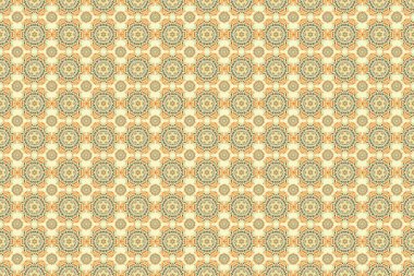 Raster dikişsiz damaske deseni, klasik duvar kağıdı, arka plan. Bej, sarı ve yeşil renklerde süslü konuşmalar..