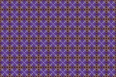 Parlak kahverengi, mor ve menekşe elementleriyle mükemmel bir Noel deseni. Raster illüstrasyonu.