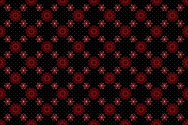 Zarif pembe, kırmızı ve kahverengi desenli, çiçekli ve Mandala elementli. Güzel el yapımı çizimler..