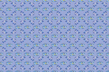 Mavi, mor ve sarı renklerde çiçeklerin pürüzsüz dokusu. Raster çizimi iç tasarım, baskı, web ve tekstil tasarımı için iyidir. Optik yanılsama.