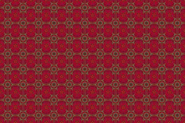 Yeşil, kırmızı ve kahverengi kar taneli Noel kartı. Kar taneleri arka planda. Kış kartı Mutlu Noeller, yeni yıl ve mutlu bayramlar..