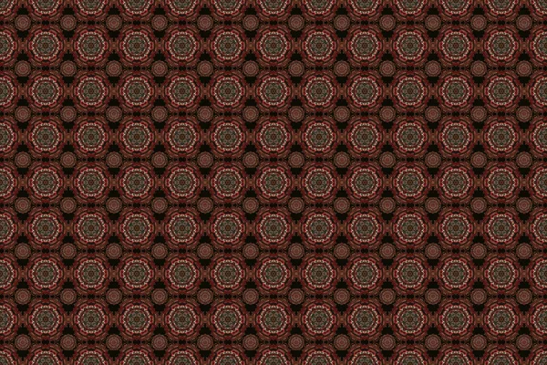 Seamless background. Vintage seamless pattern in brown, beige and black colors. Elegant raster damask wallpaper.