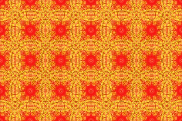 Бескаркасная Завязанная Дамасская Сетка Оранжевого Желтого Красного Цветов Растровые Обои — стоковое фото