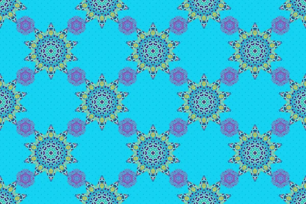 Motley Ornament Seamless Pattern Violet Pink Blue Colors Raster Print — Stock Photo, Image