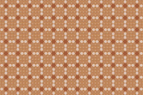 Vintage Seamless Pattern Beige Orange Brown Colors Hand Written Raster — Stock Photo, Image