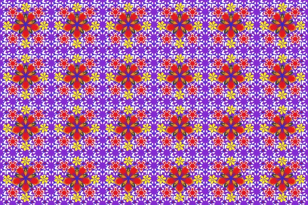 Stylizowane Ręcznie Rysowane Kwiatuszki Raster Kwiat Miniprint Bezszwowy Wzór Kolorze — Zdjęcie stockowe