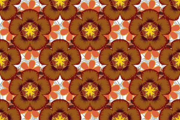 Abstract Raster Seamless Pattern Yellow Red Orange Colors Invitation Template — Stock Photo, Image