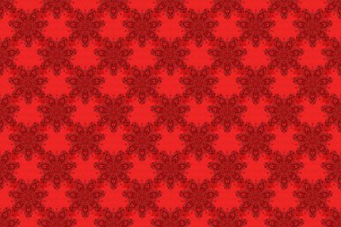 Siyah, pembe ve kırmızı renkli süslemeleri olan pürüzsüz bir desen..