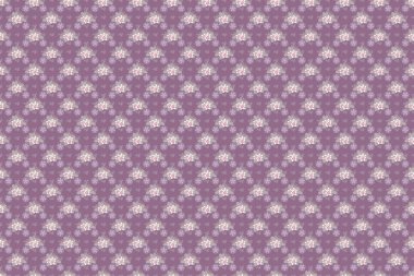 Dekoratif yaz primula çiçekleri ile kusursuz desen siyah, mor ve mor renkler, suluboya raster çizimi.