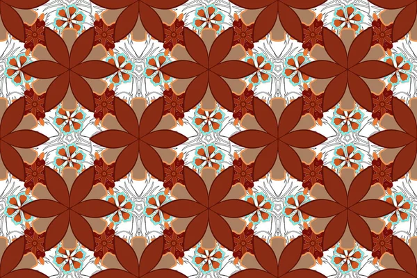 Aquarell Nahtloses Muster Mit Ditsy Blüten Grauen Beigen Und Roten — Stockfoto