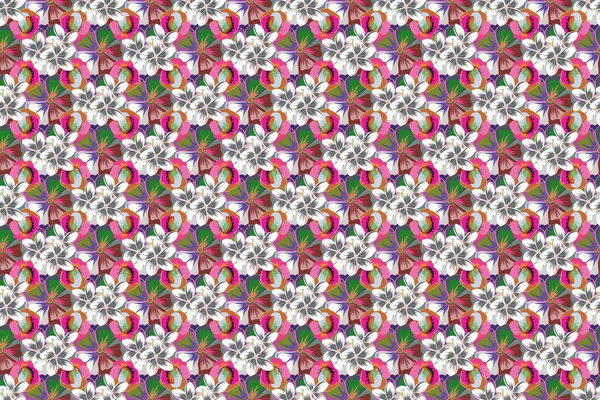 Raster Abstrakte Blume Hintergrund Kunterbuntes Nahtloses Muster Ziemlich Buntes Blumenmuster — Stockfoto