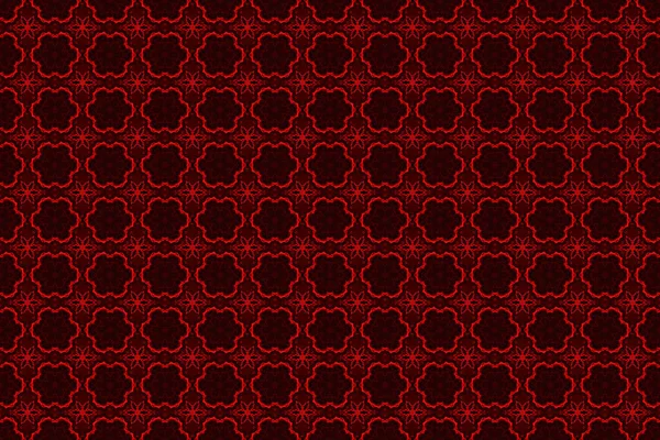 Barevné Vzory Starožitné Rastrové Bezešvé Pozadí Květinová Ornament Červené Černé — Stock fotografie