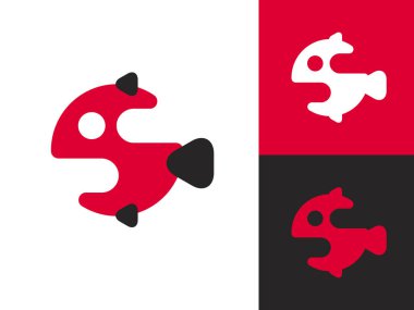 Düz stili olan marka ve şirket için balık logosu tasarımı.