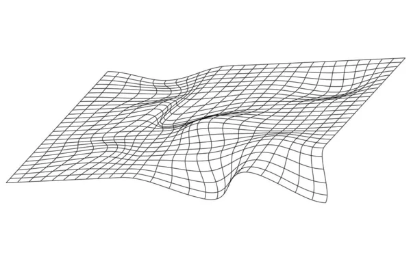 Gebogen Raster Perspectief Maaswijdte Met Convexe Vervorming Bewerkbare Vector Gebogen — Stockvector