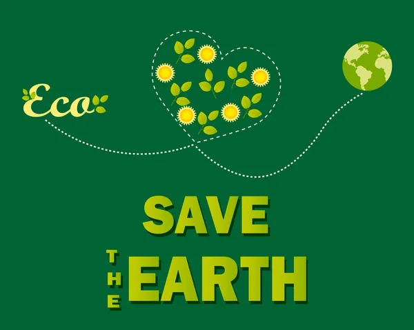 Planeten Jorden Vektor Banner Mall Rädda Jorden Eco Nature Ekologi — Stock vektor