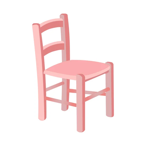 Děti Dřevěná Růžová Židle Izolované Bílém Pozadí — Stockový vektor