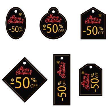 Satış etiketleri ve etiketleri. Mutlu Noeller. Siyah etiketler. Tebrik kartları, parti davetiyeleri, posterler, çıkartmalar, broşürler, kupürler, simgeler için mükemmel.