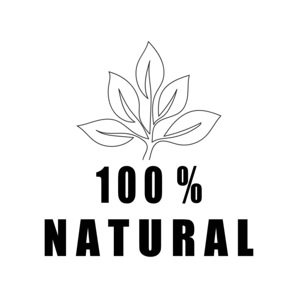 100 Natural Vector Icon Organic Bio Eco Symbol Natural Product — Stock Vector
