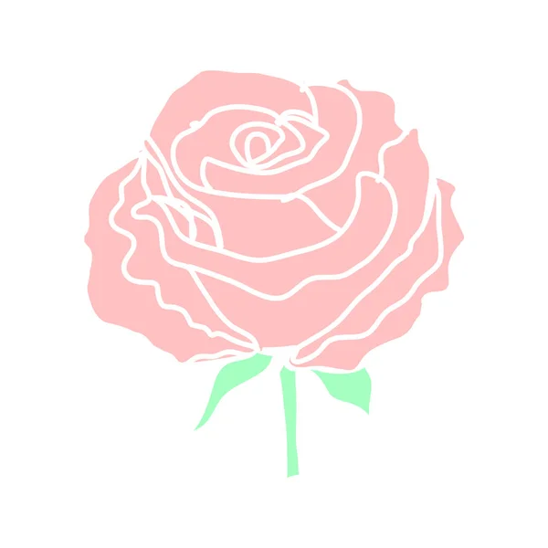 Rose Fleur Rose Décorative Illustration Vectorielle Art Vectoriel — Image vectorielle