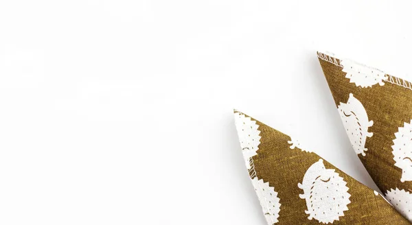 Bir el yeşil çimlerin üzerinde köyün şapkasında Paskalya Tavşanı yaptı.