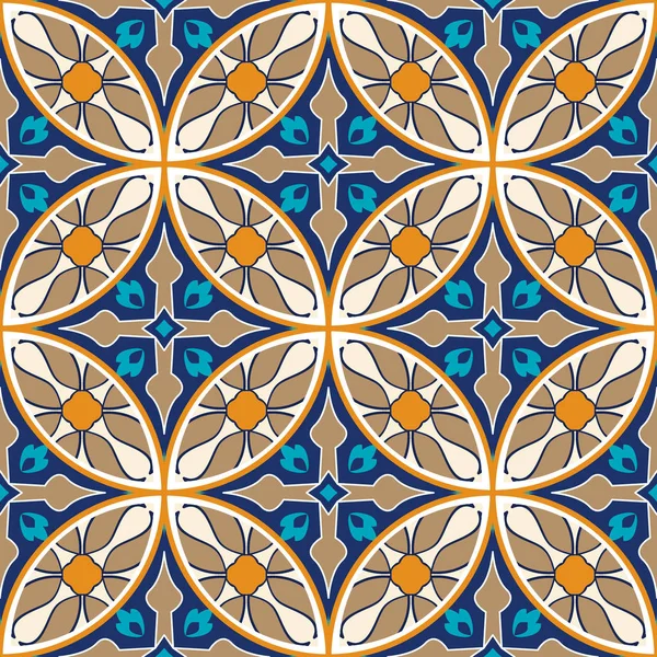 Textura Sin Costura Vectorial Mosaico Adorno Mosaico Patrón Decorativo Azulejos — Archivo Imágenes Vectoriales