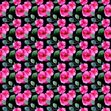 Suluboya çiçek ve koyu backgr yaprakları nisreşsiz doku