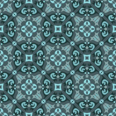 Vektör pürüzsüz doku. Etnik doğulu süslemeleri olan renkli bir geçmişi var. Süslü desen