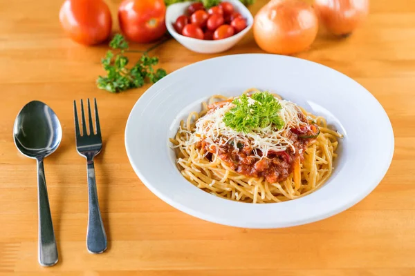 Sos Ser Spaghetti Bolognese — Zdjęcie stockowe