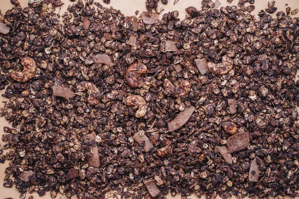 Sereal Granola Sehat Dengan Buah Beri Dan Kacang Kacangan — Stok Foto