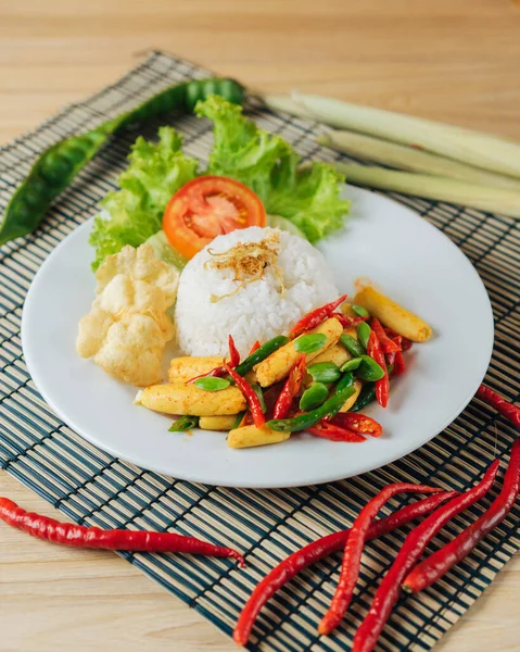 Nasi Bunga Tebu Tauco — 图库照片