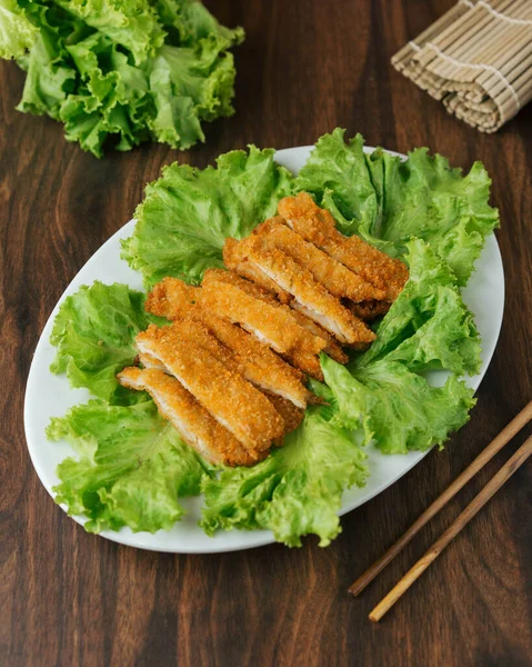 Vegetarian Katsu Dibuat Dengan Jamur — Stok Foto