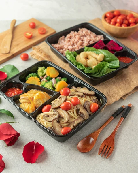 Kotak Makan Siang Vegetarian Sehat — Stok Foto
