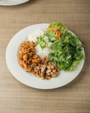 Vietnam vermicelli erişte ve tavuk.