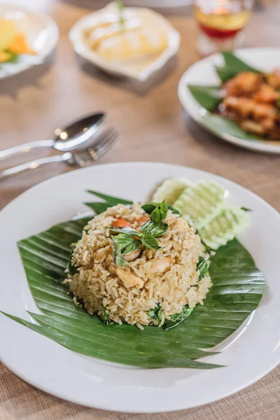 Тайский Морепродукты Жареный Рис — стоковое фото