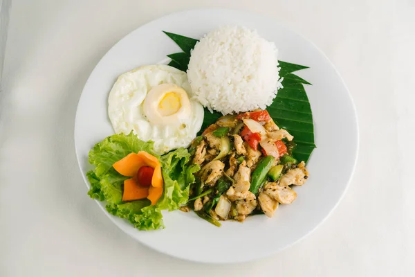 Thailand Rismat Med Ägg Asiatiskt Kök — Stockfoto