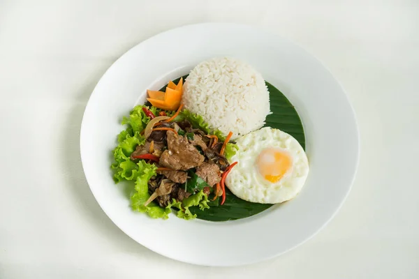 Thailand Nötkött Med Rismat Asiatiskt Kök — Stockfoto