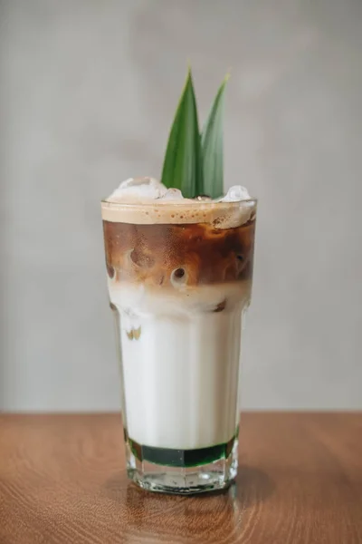 Kopi Pandan Meja Kafe — Stok Foto