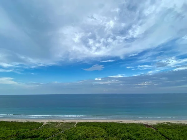 Una Vista Aérea Del Agua Azul Turquesa Del Océano Atlántico — Foto de Stock