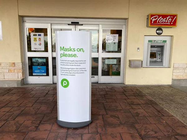 Orlando Usa Ansiktsmasker Krävs Skylt Publix Livsmedelsbutik Lake Nona Orlando — Stockfoto