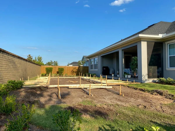 Una Piscina Que Construye Con Las Estacas Madera Cuanto Dónde — Foto de Stock