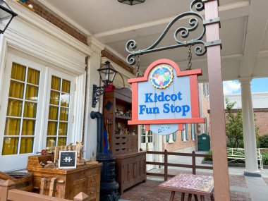 Orlando, FL/USA - 9/10/20: The Kidcot Fun Stop at the America Pavillion in Disney World EPCOT in Orlando, Florida clipart