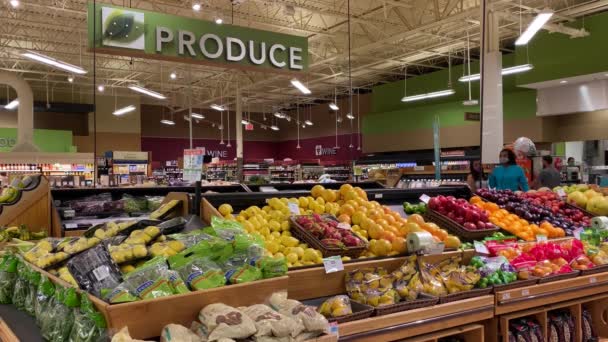 Orlando Usa Produce Aisle Publix Grocery Store Orlando Florida — Stock Video
