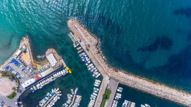 Akdeniz limanında İHA görüntüsü