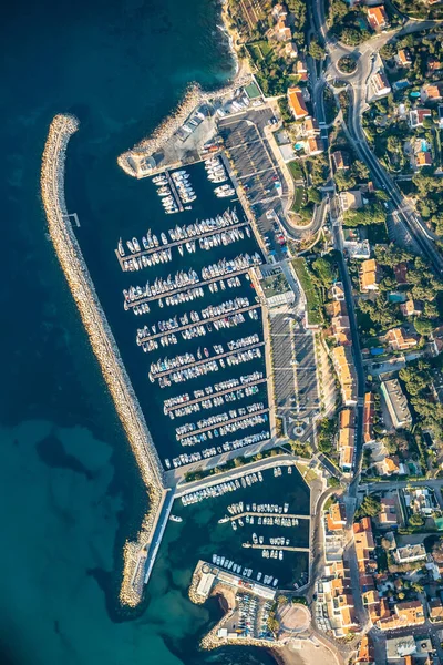 Mediterranean drone view point on sea