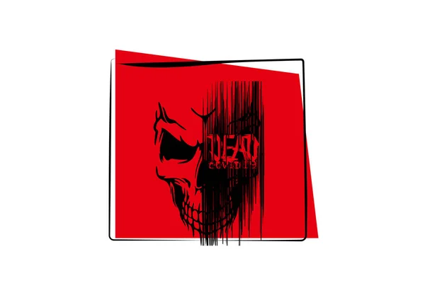 Dead Covid Sur Fond Blanc Dans Illustration Vectorielle — Image vectorielle