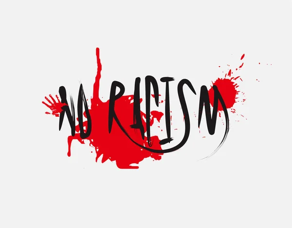 Vektör illüstrasyonunda beyaz arkaplan üzerine ırkçılık harfi yok